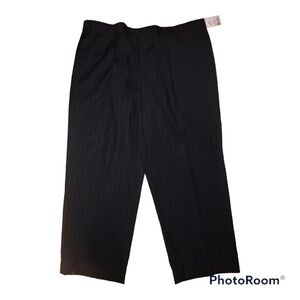Emanuel Ungaro Black Striped Wool Dress Pants Big & Tall Men - NWT